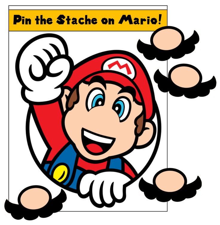 an image of a mario bros character with the words pin the sticker on mario