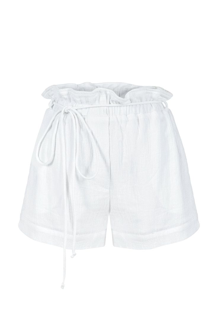 Final Sale - NO RETURN The June Short White is a true vacation choice. This effortless beach short is made from %100 cotton in a loose and breezy pajama-style shape. Luxe, soft fibers and a snug, customizable fit are ideal for wearing on the brunch or during lazy days on the beach. - 100% Turkish cotton- Side pockets- Drawstring waistband; elasticated frilled waist- Inner lining Casual Loungewear Shorts For Warm Weather, Summer Beachwear Shorts In Solid Color, Solid Color Beachwear Shorts For Summer, Solid Color Summer Beachwear Shorts, Relaxed Cotton Shorts For Beach Season, Comfortable Relaxed Fit Shorts For Vacation, Relaxed Fit Shorts For Vacation In Warm Weather, Casual Drawstring Shorts For Vacation, Cotton Beach Shorts For Spring