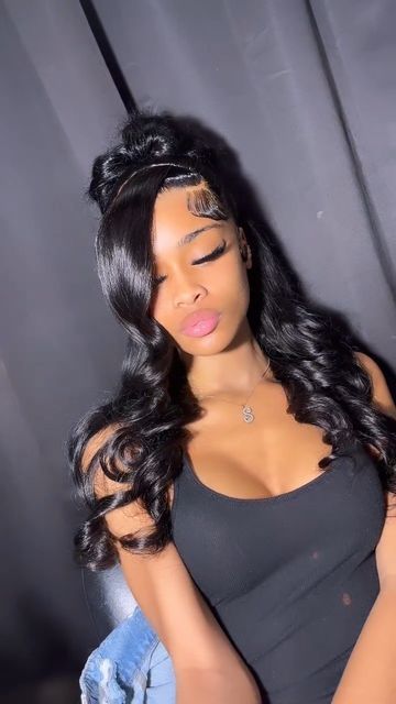 Sleek Ponytail Hairstyles, Half Up Half Down Hair Prom, Frontal Wig Hairstyles, Birthday Hairstyles, Quick Weave Hairstyles, Quick Braided Hairstyles, Hair Ponytail Styles, Dope Hairstyles, Ponytail Styles