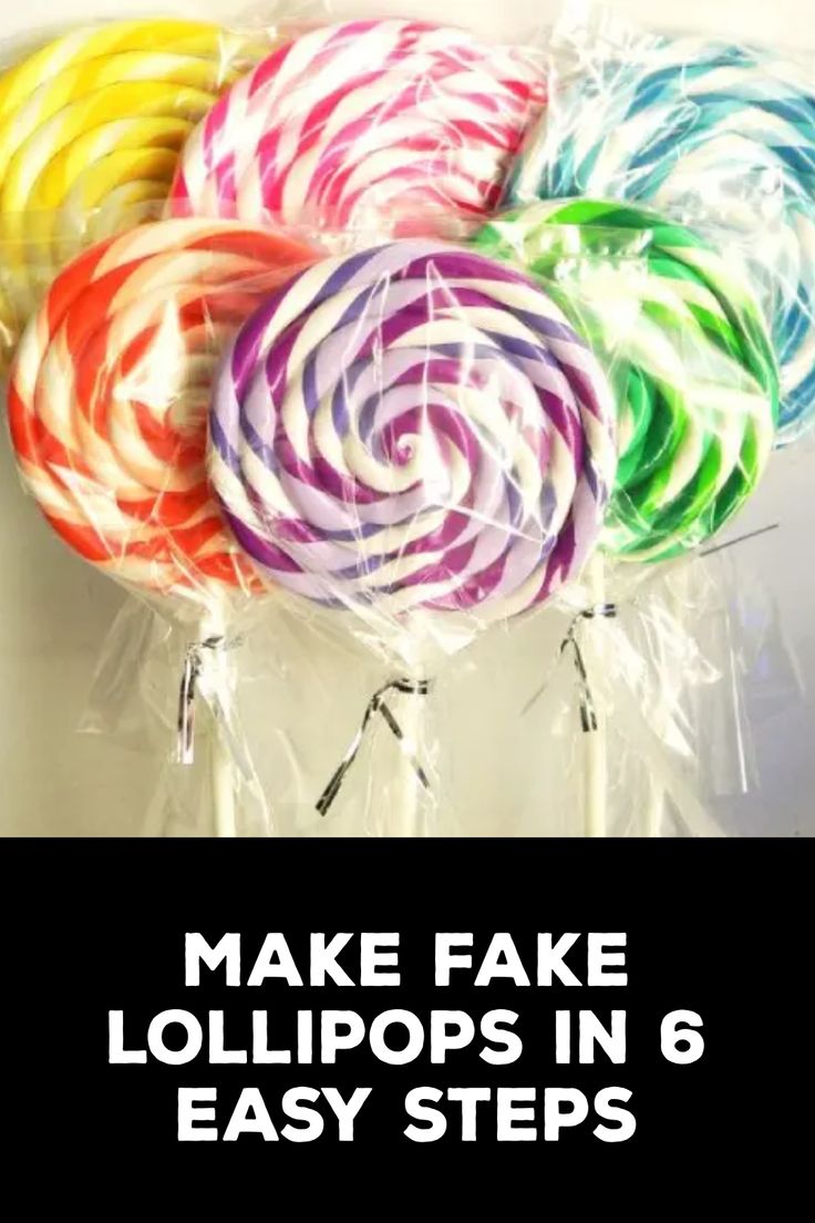 How to Make Fake Lollipops How To Make Giant Lollipop Decorations, Peppermint Lollipop Diy, Diy Suckers Lollipops Decor, Balloon Lollipop Diy, How To Make Large Fake Lollipops, Diy Lollipops Decorations, Lollipop Prop Diy, How To Make Large Candy Decorations, Easy Diy Candyland Decorations