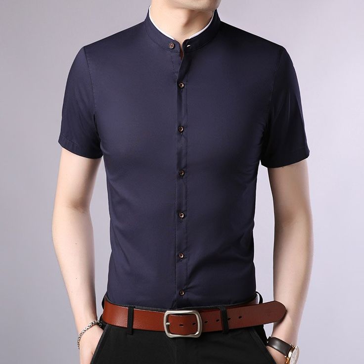 Gender: Men Item Type: Shirts Shirts Type: Casual Shirts Material: COTTON Material: Polyester Sleeve Length(cm): Short Collar: Mandarin Collar Style: Casual Sleeve Style: REGULAR Pattern Type: Solid Closure Type: Single Breasted Fabric: 60.3% Polyester, 39.7% Cotton Semi-formal Solid Color Short Sleeve Tops, Fitted Short Sleeve T-shirt With Buttons, Fitted Short Sleeve Dress Shirt For Summer, Fitted Short Sleeve Summer Dress Shirt, Slim Fit Solid Color Short Sleeve Shirt, Slim Fit Short Sleeve Dress Shirt For Summer, Slim Fit Solid Color Shirt With Short Sleeves, Solid Color Slim Fit Shirt With Short Sleeves, Solid Color Slim Fit Short Sleeve Shirt