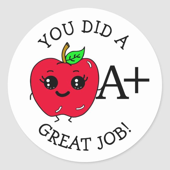 an apple that says you did a great job