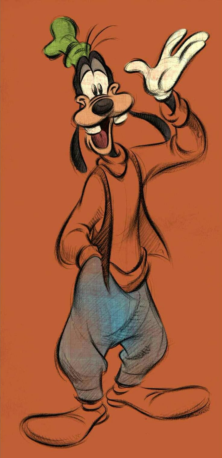 an image of goofy waving to the side