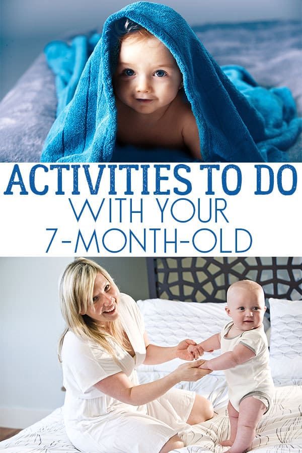 two pictures with the words activities to do with your 7 - month - old baby