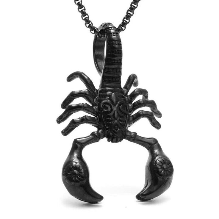 Men's Black Animal Scorpion Pendant Necklace Gothic Retro Rock Jewelry Chain 24" | eBay Stile Punk Rock, Insect Necklace, Boho Pendant Necklace, Estilo Rock, Mens Chain Necklace, Mens Jewelry Necklace, Estilo Punk, Neck Jewellery, Boho Pendant