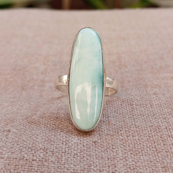 Larimar Gemstone Ring, Handmade Ring, 925 Silver Ring, Statement Ring, Beautiful Ring, Women Ring, Natural Larimar, Boho Ring, Gift For Her ❣️ All my Designs are original ❣️ Size - All Size Ring ❣️ Gemstone - Larimar  ❣️ Material: 925 Sterling Silver This Ring is for Women. You will receive a Ring like the one in the pictures. This Ring have 925 Stamp. Suitable for use in everyday situations, or can also be used as a gift. Unique design will make a special attraction for the wearer. I make my je Silver Stone Rings, Silversmith Rings, Silversmithing Jewelry, Larimar Rings, Larimar Ring, Larimar Jewelry, Larimar Stone, Dope Jewelry, Aquamarine Ring