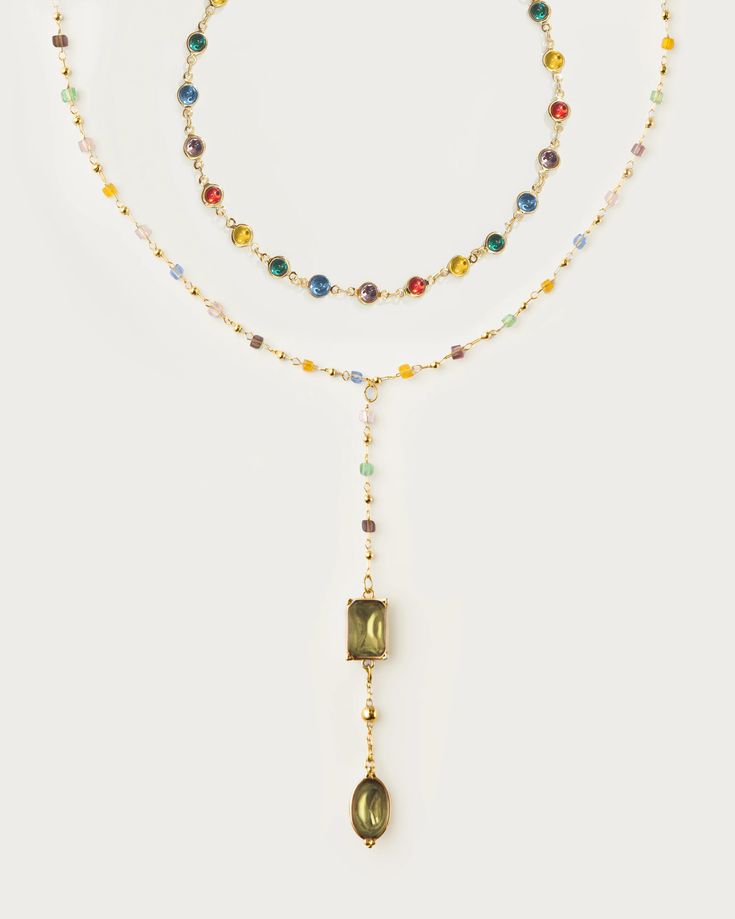 Rainbow Bead Necklace Set | En Route Jewelry En Route Jewelry, Necklace Infinity, Necklace Stack, Romantic Jewellery, Rainbow Beads, Brass Glass, Lariat Necklace, Christmas 2024, Online Jewelry Store