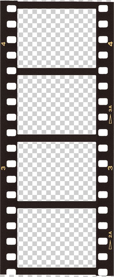 a film strip with four different filmstrips on the bottom and one is empty