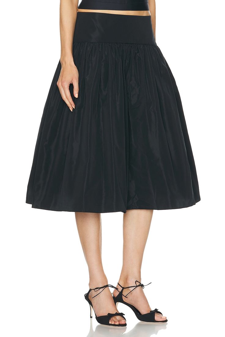 Find MIRROR PALAIS Taffeta Lady Skirt In Black on Editorialist. Mirror Palais Taffeta Lady Skirt in Black 100% polyester. Made in China. Dry clean only. Unlined. Hidden side zipper closure. Fit and flare design. MRPF-WQ2. MP576. About the designer: Spring Fitted Taffeta Skirt, Spring Taffeta Full Skirt, Spring Full Taffeta Skirt, Evening Taffeta Skirt, Silk Pleated Skirt For Summer Parties, Fitted Taffeta Skirt For Evening, Elegant Taffeta Gathered Skirt, Chic Satin Pleated Evening Skirt, Elegant Taffeta Skirt With Gathered Details