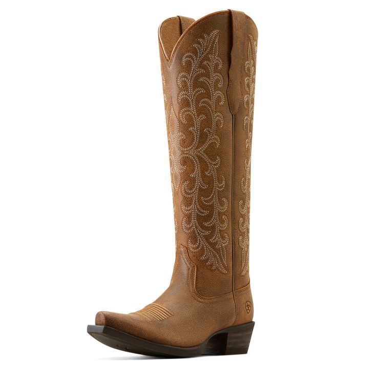 As versatile as they come, this boot will be your wardrobe MVP. A walkable low heel means you'll wear it everywhere; classic Western styling means you'll wear it with everything. Bonus: StretchFit makes it easier to pull on and expands to fit a wide range of calves. Tallahassee Stretchfit Western Boot | Product Features : 0 : ATS® technology provides ergonomic support on uneven terrain, 1 : StretchFit panels under the pull tabs give an additional inch to fit a wide range of calves, 2 : Removable Classic Fitted Boots With Heel Tab, Leather Fitted Boots With Heel Tab, Fitted Leather Boots With Heel Tab, Fall Ranch Boots With Leather Sole, Leather Sole Boots For Ranch In Fall, Ranch Boots With Leather Sole For Fall, Fitted Low Heel Boots With Reinforced Heel, Leather Knee-high Boots For Ranch, Fitted Boots With Low Stacked Heel