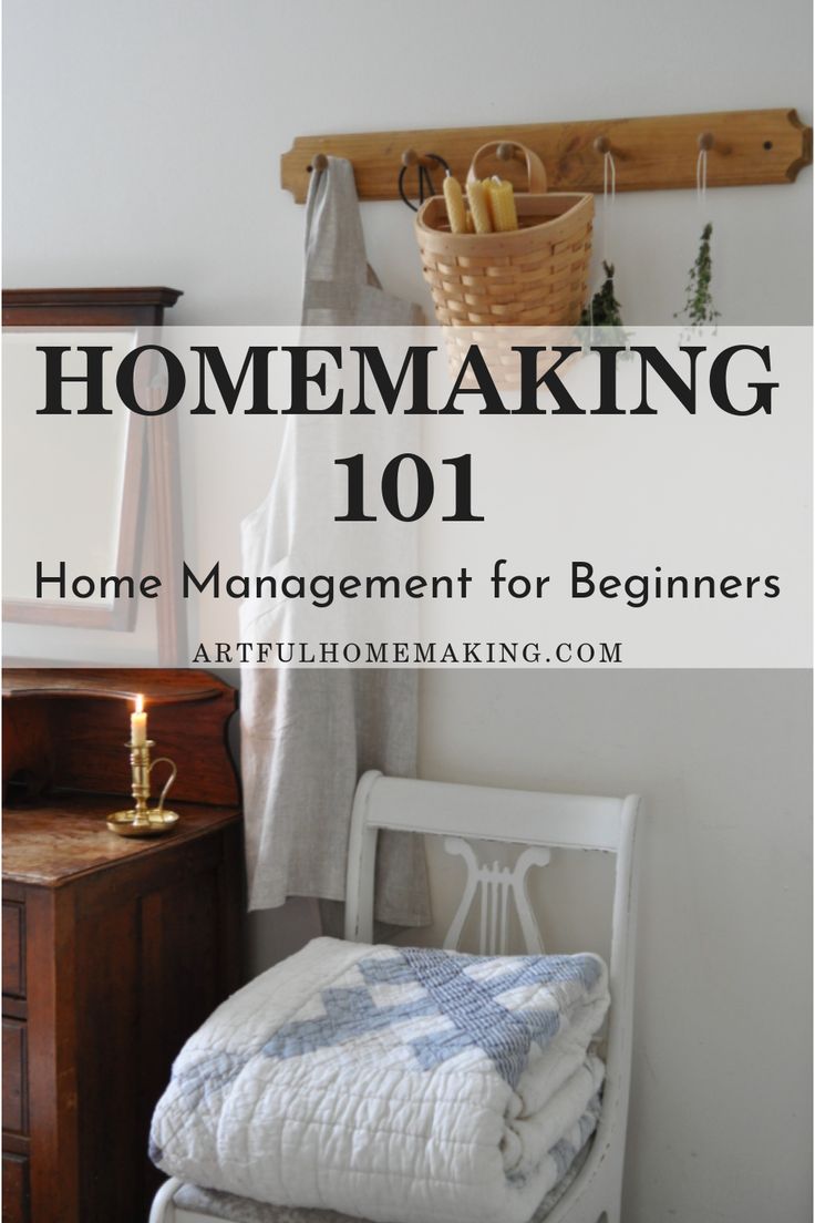 a white chair sitting in front of a wall with towels on it and the words homemaking 101