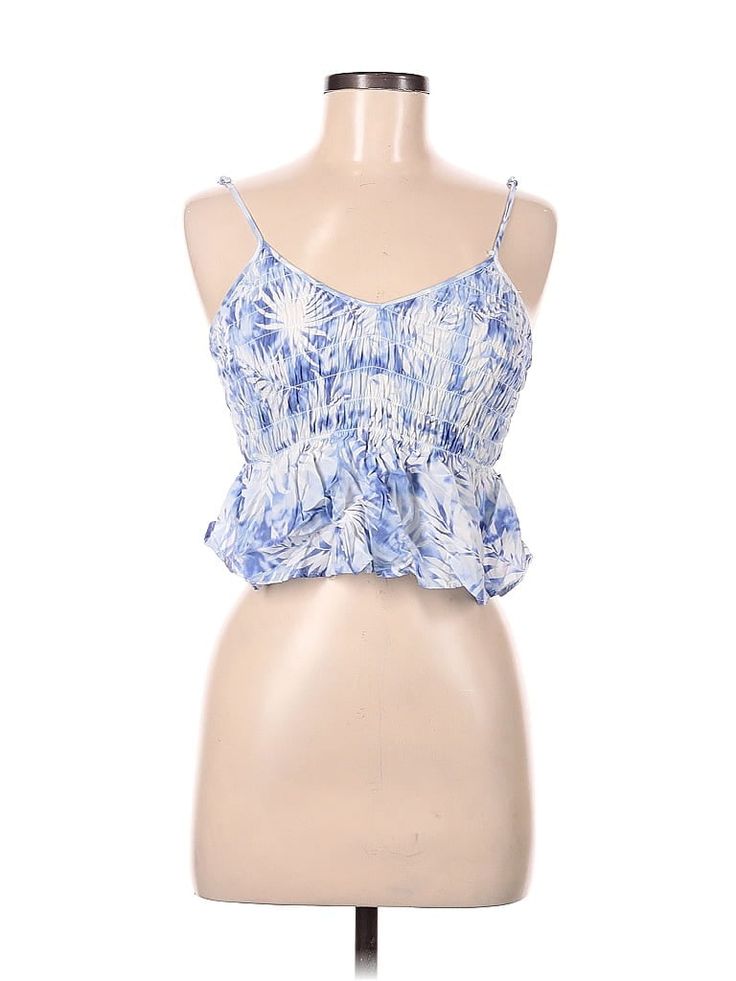 Ocean Drive Clothing Co. Sleeveless Top Size: Medium Blue Tops - used. No Fabric Content, Halter, | Ocean Drive Clothing Co. Sleeveless Top Blue Halter Tops - Used - Size Medium Blue Sleeveless Tank Top For Beach Season, Blue Sleeveless Tank Top For Beach, Blue Summer Tank Top, Blue Sleeveless Tank Top For The Beach, Sleeveless Floral Print Crop Top For Beach, Blue Tank Top For Beach Season, Blue Cami Tank Top For Day Out, Blue Camisole Crop Top For The Beach, Blue V-neck Tank Top For Vacation