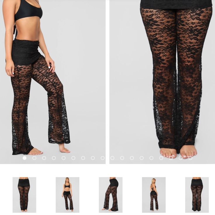 Black Lace Pants With Skirt Cover. Stretchy Top, Leg Part With Lace I See Fairly Stretchy As Well. New With Tags. Lace Bottoms For Night Out, Wide Leg Lace Bottoms For Party, Wide Leg Lace Party Bottoms, Stretch Lace Bottoms For Night Out, Lace Wide Leg Party Bottoms, Stretch Lace Bottoms For Loungewear, Lace Wide Leg Bottoms For Night Out, Stretch Lace Bottoms For Summer, Stretch Full Length Bottoms For Date Night