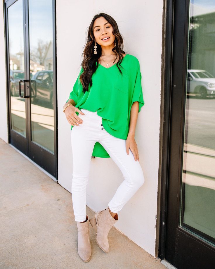 Under $30 and the perfect transition top? Shop now! PS- it also comes in FOUR other colors! 😍 Couldn't Be Better Bright Green Top Trendy & Affordable Clothing || Live With Purpose 💕 Dress With Confidence || Text MINT to 90243 for 15% off Summer Rayon V-neck Tops, Chic Relaxed Fit V-neck Top For Day Out, Versatile V-neck Top For Spring Day Out, Spring V-neck Top For Day Out With Relaxed Fit, Spring V-neck Top For Day Out, Spring Relaxed Fit V-neck Top For Day Out, Chic V-neck Top In Relaxed Fit For Spring, Chic Relaxed Fit V-neck Top For Summer, Chic Relaxed Fit V-neck Top For Spring