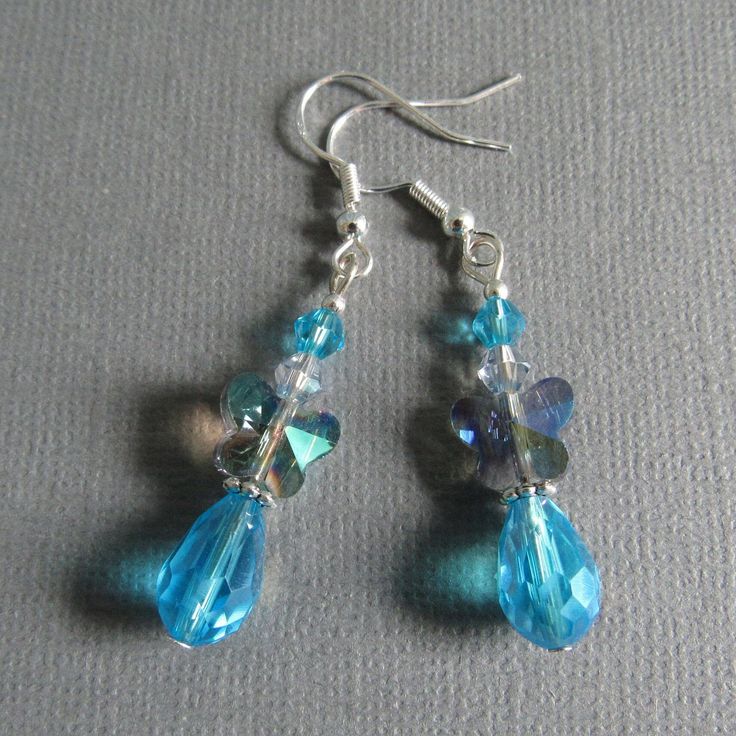 All earrings are made with hypoallergenic materials - nickel and lead free, premium beads and .925 sterling sliver hooks. Butterfly and blue glass beads. Blue Hypoallergenic Beaded Earrings As Gift, Hypoallergenic Blue Beaded Earrings For Gift, Nickel-free Blue Beaded Earrings As Gift, Nickel-free Blue Beaded Earrings For Gifts, Blue Sterling Silver Crystal Earrings For Pierced Ears, Blue Beaded Teardrop Earrings For Gift, Blue Hypoallergenic Round Bead Earrings, Blue Hypoallergenic Earrings With Round Beads, Handmade Blue Teardrop Crystal Earrings