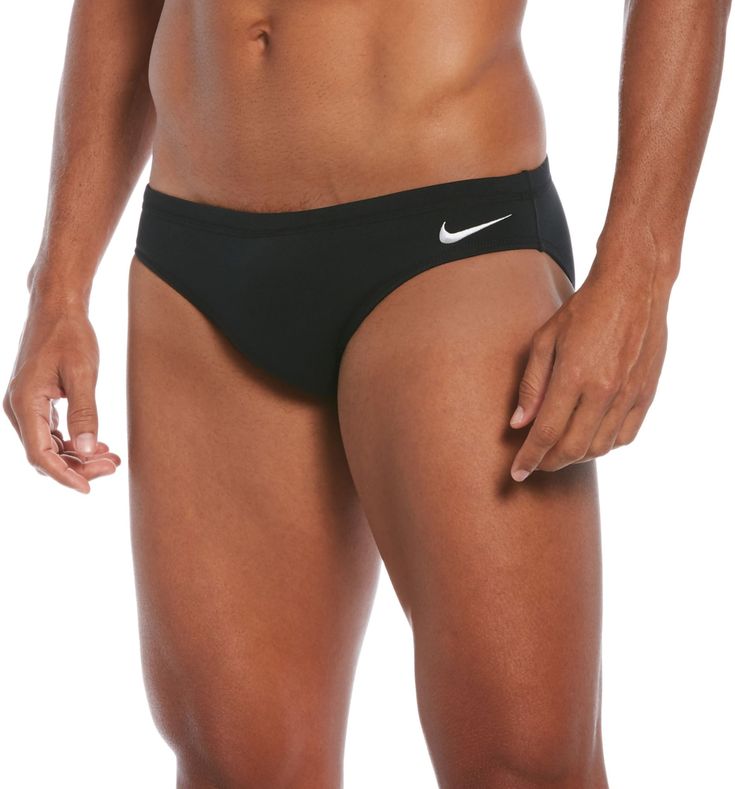 This Men's Nike Swim Water Polo Brief gives you the freedom to play and perform. It features an interior drawcord for an easily adjustable fit, and flat seams that increase comfort against the skin. Complete with an internal front lining, the swim briefs offer a supportive fit and flattering look. Fit & Design: Interior drawcord Flat seams Lined Additional Details: Body: 53% Polyester 47% (Pbt) Polyester; Liner: 50% Recycled Polyester 50% Polyester Care Instructions: Hand wash cold separately. After each wearing. Non-chlorine bleach. Line dry. Do not iron. Do not store wet. Nike Nylon Moisture-wicking Swimwear, Nike Sporty Swimwear For Water Sports, Nike Nylon Sports Swimwear, Nike Nylon Swim Trunks For Sports, Nike Sporty Nylon Swim Trunks, Nike Sporty Swim Trunks For Swimming, Nike Nylon Swimwear For Sports, Nike Nylon Beach Bottoms, Sporty Nike Nylon Swim Trunks