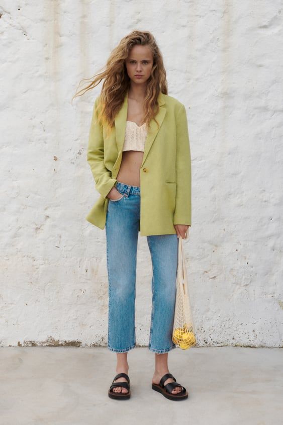 Linen Blazer Outfit, Green Blazer Outfit, Blazer Verde, Cut Blazer, Lace Blazer, Satin Blazer, Baggy Style, Blazer Outfit, Green Blazer