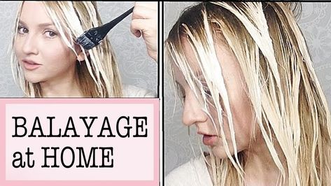 Balayage At Home - How to from YouTube beauty blogger Aly Art. Dark roots blonde sunkissed hair highlights DIY at home bleach reversed Balayage At Home, Aly Art, Highlights Diy, How To Bayalage Hair, Diy Highlights Hair, Blonde Hair At Home, Icy Blonde Balayage, Diy Balayage, Sunkissed Hair