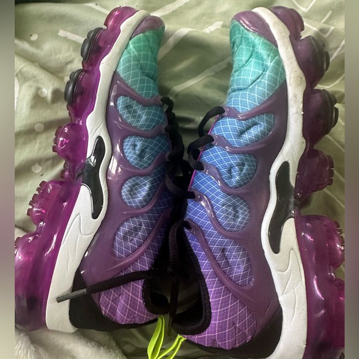 Size 7.5 Box Not Included Send Offers Great Like New Condition, All Original Shoe Strings Super Cute And Comfortable Just Never Wear Them Anymore Nike Air Vapormax Plus Purple, Air Vapormax Plus, Violet Color, Air Vapormax, Nike Womens, Shoes Nike, Blue Purple, Womens Shoes Sneakers, Nike Shoes