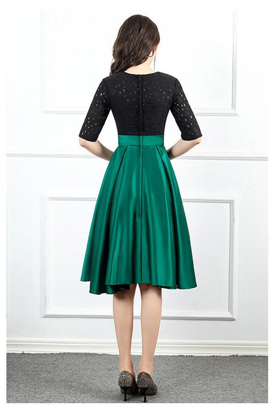 10% off now! green with black knee length party dress with sleeves online. Sheprom offers formal, party, casual & more style dresses to fit your special occasions. Fitted Dark Green Evening Dress For Party, Green Formal Dress For Party Season, Dark Green Fitted Evening Dress, Green Knee-length Prom Dress, Dark Green Dress For Prom Season Party, Fitted Dark Green Mini Dress For Party, Dark Green Dress For Prom Party, Dark Green Evening Dress For Spring, Elegant Green Midi Dress For Party Season