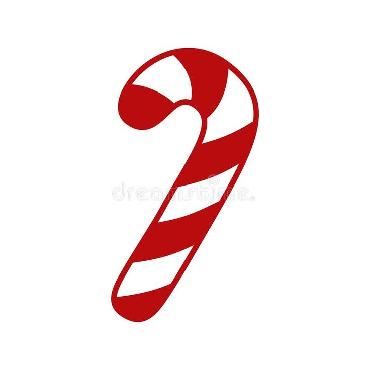 a red candy cane on a white background royalty illustration