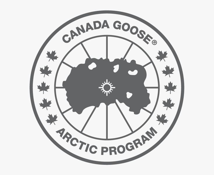 the canada goose arctic program logo with maple leaves around it and text that reads,