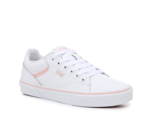 Vans Seldan Sneaker - Women's Vans White Skate Shoes With Contrast Sole, Everyday White Skate Shoes With Rubber Sole, White Skate Shoes With Rubber Sole For Everyday, Classic Skate Shoes With Gum Sole For Spring, White Low-top Skate Shoes For Everyday, Everyday White Low-top Skate Shoes, Everyday White Lace-up Skate Shoes, White Lace-up Everyday Skate Shoes, Vans Everyday Sneakers With Round Toe