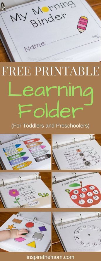 printable learning folder for toddlers and preschoolers