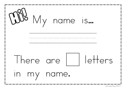 a printable worksheet with the words, my name is there are letters in my name