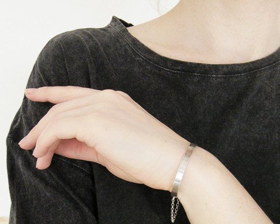 Silver cuff bracelet, Minimalist bracelet, casual elegant cuff bracelet, silver simple bracelet Cuff Bracelet Silver, Bracelet Minimalist, Simple Bracelets, Edgy Style, Minimalist Bracelet, Silver Cuff Bracelet, Bracelet Handmade, Bracelet Silver, Silver Cuff