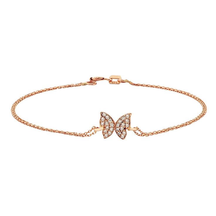 "-Butterfly bracelet is made with high quality 14K solid gold. There are 14K rose , white and yellow gold options. - High polish finish and set with flawless with white cubic zirconia stones . - This tiny, dainty, delicate and trendy women's butterfly bracelet has been artfully designed for timeless fashion. - You receive the bracelet in a beautiful and free gift box. - The bracelet length is 7 inches. We can shorten it. You can add your desired length to \" personalization area\" - The same but Butterfly Bracelets, Bracelet Butterfly, Snowflake Bracelet, Bracelet Summer, Artfully Designed, Gold Snowflake, Butterfly Bracelet, Butterfly Jewelry, Rose Gold Bracelet