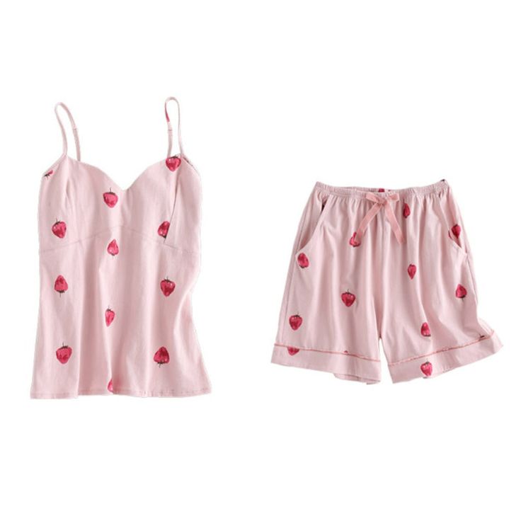 Embrace the sweetness of spring and summer nights with our 7-Piece Spring And Strawberry Pajama Set. Made from premium, lightweight fabric, these pajamas are perfect for warm evenings. The set includes tops, bottoms, and accessories, all featuring charming strawberry motifs. Sleep comfortably and stylishly! Specifications: Each of the sleepwear is sourced from the finest quality fabric, sewn together by quality workmanship. Made with cotton, lycra, and dacron material Unshrinkable, wrinkle-resis Spring Sleepover Cotton Sets, Casual Spring Bedtime Sets, Casual Bedtime Sets For Spring, Spring Cotton Sleepwear For Pajama Party, Summer Sleepwear Cotton Sets, Pink Cotton Sleepwear For Spring, Cute Spring Sleepwear For Lounging, Spring Matching Set Sleepwear, Summer Cotton Loungewear Sleepwear