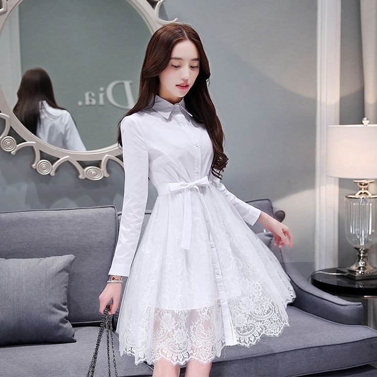 Woman White Snow Ladies New Slim Waist A Long Sleeve White Feminine Mini Dress, White Long Sleeve Feminine Mini Dress, White A-line Long Sleeve Dress For Fall, Feminine Long Sleeve Fall Dresses, Feminine Long Sleeve Winter Mini Dress, White Long Sleeve Spring Dress, Feminine Long Sleeve Mini Dress For Winter, White Long Sleeve Mini Dress For Spring, White Long Sleeve Feminine Dress