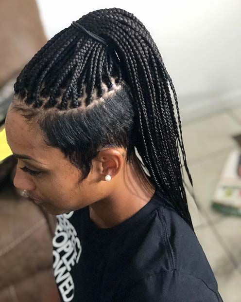 Box Braids Shaved Sides, Braids Updo, Braids With Shaved Sides, Shaved Side Hairstyles, African Hair Braiding Styles, Box Braids Hairstyles For Black Women, Braids Hairstyles Pictures, Side Hairstyles, Hairstyles Braided