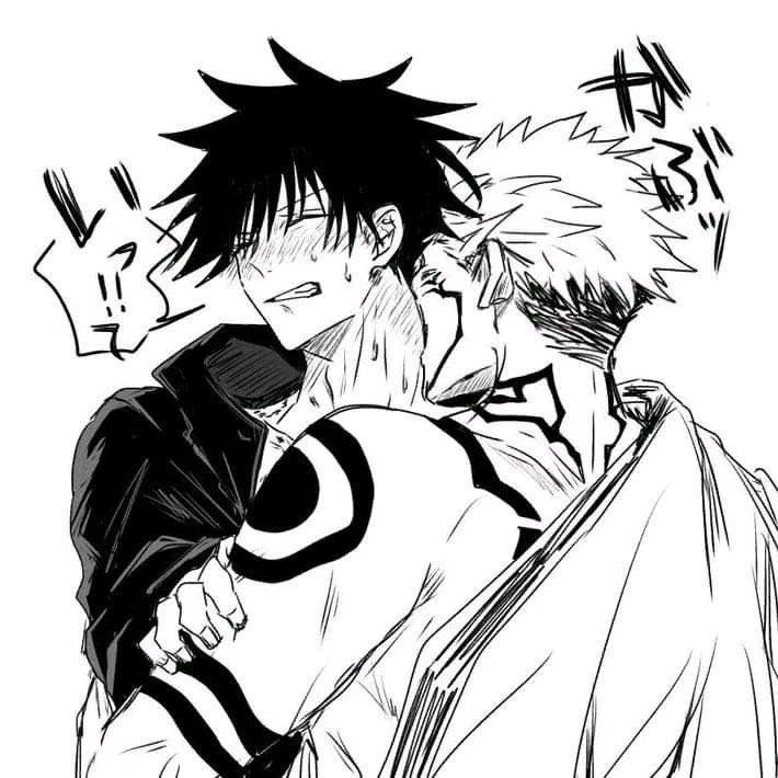 two anime characters hugging each other with black and white ink on the paper behind them