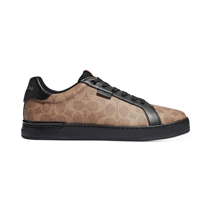 Add signature style to your casual outfits with these COACH Low Line sneakers. Their coated canvas uppers offer all-day comfort, while the sophisticated lace-up silhouette turns heads both on and off the grid. Finely detailed touches elevate the look to work hard and play hard in equal measure. Slip them on to cruise the 'gram with effortless cool wherever your adventures take you. Leather Lace-up Sneakers, Black Sneakers With Leather Trim And Round Toe, Brown Synthetic Sneakers With Leather Sole, Leather Sneakers With Textured Sole And Cap Toe, Leather Cap Toe Sneakers With Textured Sole, Leather Cap Toe Sneakers With Rubber Sole, Brown Sneakers With Leather Footbed, Brown Lace-up Canvas Sneakers, Low-top Outdoor Sneakers With Leather Footbed