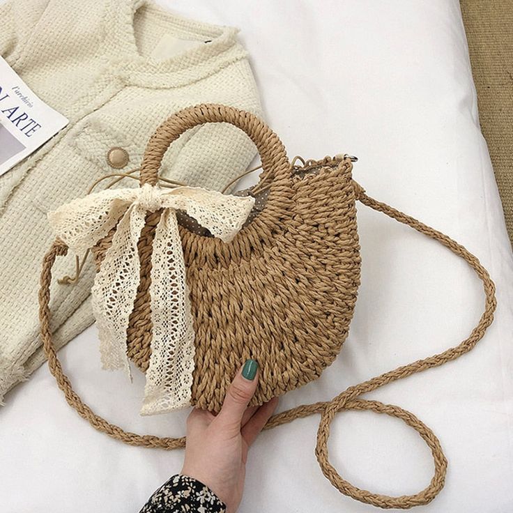 Women Bag: Hand-Woven Bag Types of bags: Shoulder Bags Style: Bohemian Straw Bags: Knitting Bags Pattern Type: Knitting Occasion: Versatile Number of Handles/Straps: Single Main Material: Straw Lining Material: Polyester Interior: No Pocket Hardness: Soft Handbags Type: Shoulder Bags Decoration: TASSEL Closure Type: No zipper Summer Beach Bags, Knitting Bag Pattern, Straw Handbags, Bags Vintage, Boho Bags, Straw Bags, Beach Bags, Vintage Casual, Mini Crossbody Bag