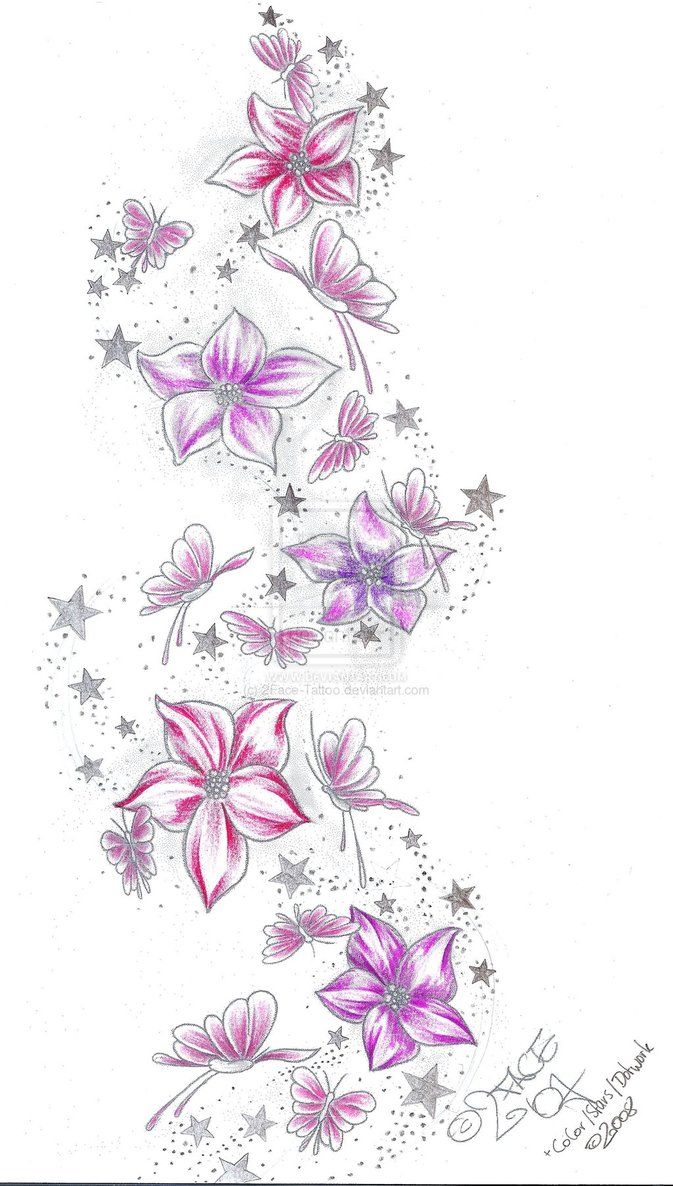 a cross stitch pattern with pink flowers and stars on white paper, in the shape of a star