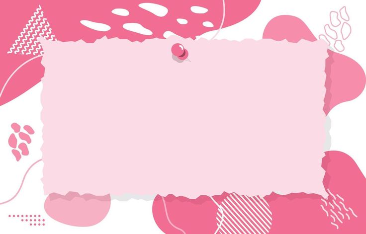 a pink background with an empty piece of paper surrounded by circles and dots on it