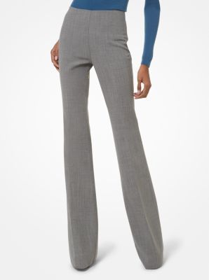 Defined by a sharp silhouette our Brooke pants will be a wardrobe mainstay for years to come. Tailored in Italy from stretch crepe this pair features a snug fit through the hips that lends dramatic contrast to its flared leg. Pair them with a sweater. Full Length Wool Pants For Spring, Wool Full Length Pants For Spring, Fitted Wool Wide Leg Pants For Business Casual, Full-length Wool Bottoms For Spring, Wool Full Length Bottoms For Spring, Wool Full-length Bottoms For Spring, Wool Spring Bottoms Full Length, Spring Wool Bottoms, Tailored Wool Pants For Spring