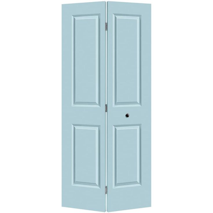 an open blue door on a white background