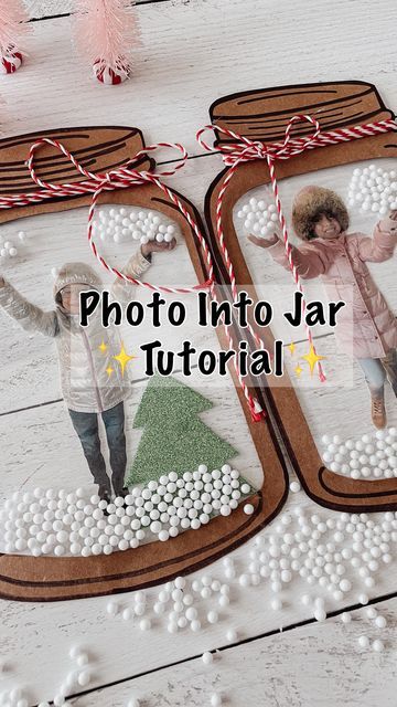 an image of two people in jars with christmas decorations on the top and below them