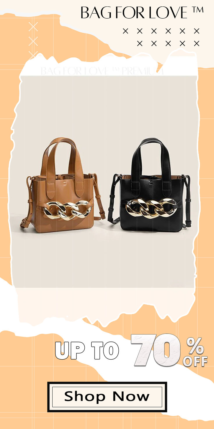 BagForLove - New Metal Twist Decoration Design Sense Handbag Fashion Design Shoulder Handbag Women Trendy Top Handle Bag With Chain Strap, Handheld Satchel With Chain Strap For Shopping, Chic Bags With Chain Strap And Double Handle, Trendy Bags With Branded Hardware For Daily Use, Trendy Double Handle Bag With Branded Hardware, Trendy Bag With Double Handle And Branded Hardware, Trendy Shoulder Bag With Branded Hardware For Shopping, Elegant Large Capacity Satchel For Fashion, Chic Shoulder Bag With Chain Strap For Shopping