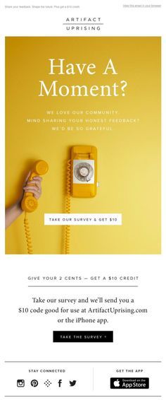 an email page with the words have a moment? on it and a phone next to it
