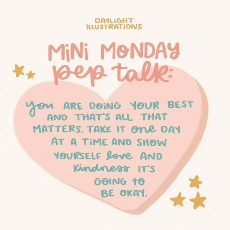 a pink heart with stars on it and the words mini monday keep talk