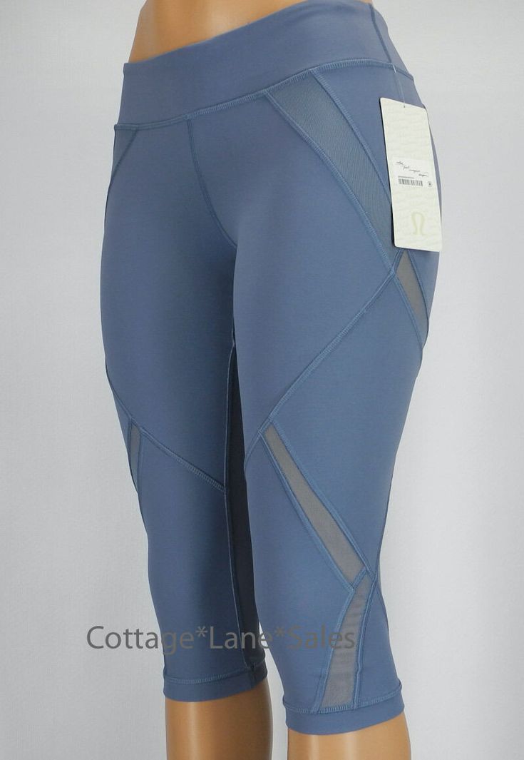 COMBINED SHIPPING:  $2 per each additional item that is shipped in the same order. Ebay will automatically calculate the combined shipping at checkout.  why Lululemon made this These versatile, knee-length crops have contoured Mesh fabric ventillation to keep us cool when we're hitting the mat or the street. Time to take the heat up a notch, no excuses! fabric + features sweat-wicking Full-On® Luxtreme fabric is four-way stretch and has an interlock construction, offering great support and cover Lululemon Casual Blue Bottoms, Blue Stretch Lululemon Bottoms, Lululemon Blue Stretch Bottoms, Blue Stretch Bottoms From Lululemon, Blue Stretch Bottoms By Lululemon, Blue Lululemon Sporty Activewear, Lululemon Blue Sporty Activewear, Blue Sporty Lululemon Activewear, Sporty Blue Lululemon Activewear