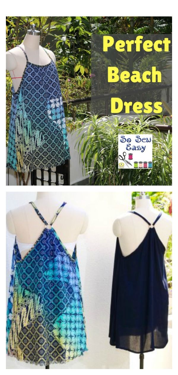 two different types of dresses on display with the words perfect beach dress written below them