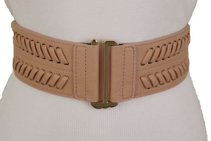 Brand New Trendy Women Spring Summer Collection Ladies Fashion Belt - day or night classic look or party time Brand new sexy fun and edgy fashion special and unique stylish belt Ladies Fashion Fancy Casual Dressy Style BeltFabric Fashion Belt Style : Fashion / Waist or Hip Condition : Brand New Color : Gold Metal Buckle + Pastel Pink Nude Faux Leather And Elastic Waistband Size: One Size Belt Adjustable Can Fit Size Small - Medium Waist Size: About 27" - 34" Belt Width : About 2 3/8" Very Specia Belt Gold Buckle, Fancy Casual, Belt Gold, Dressy Fashion, Elastic Belt, Belt Style, Spring Summer Collection, Dressy Casual, Ladies Fashion