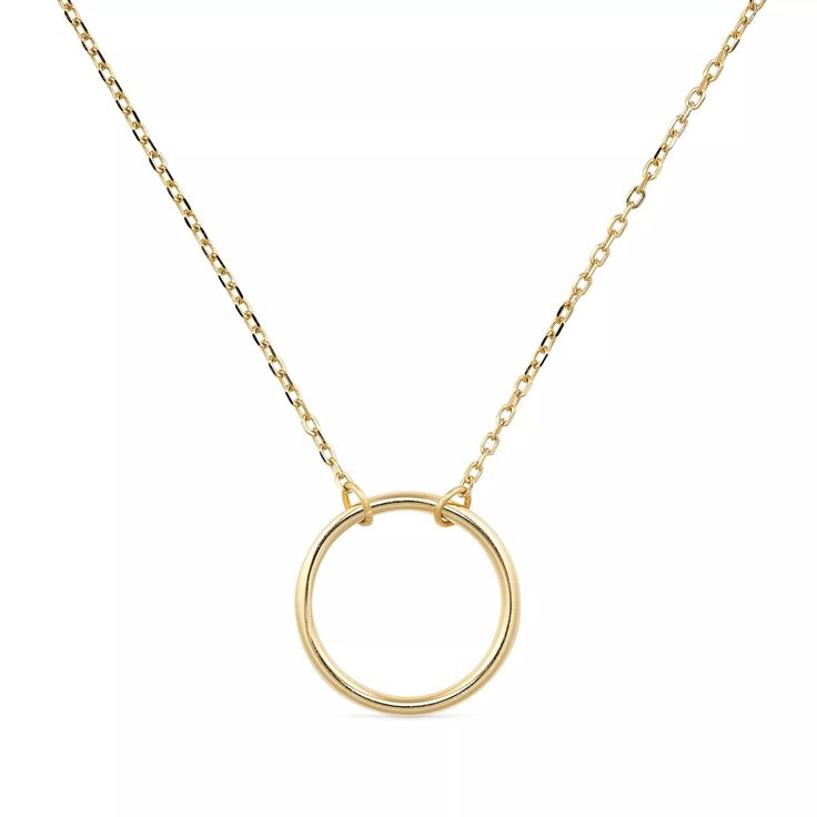 This dainty gold circle layered necklace is perfect for anyone that wants a little sparkle! The necklace is made entirely of solid sterling silver, and then coated in genuine 18k gold plating. Also available in sterling silver. Features a small circle pendant. The pendant is approx. 16. 5mm. Measuring approx. 45. 5cm in total length, with a 6. 5cm extender included as well so you can choose the best length and a smallest size of 39cm. Fast Shipping! It'll be packaged and posted beautifully, perf Gold Circle Charm Necklace In Sterling Silver, Gold Circular Jewelry With Cable Chain, Everyday Yellow Gold Circle Charm Necklace, Delicate Circle Chain In Yellow Gold, 14k Gold Jewelry With Delicate Circle Chain, Dainty Circle Yellow Gold Jewelry, Dainty Yellow Gold Circular Jewelry, Yellow Gold Jewelry With Delicate Circle Chain, Dainty Clavicle Chain With Open Circle Pendant