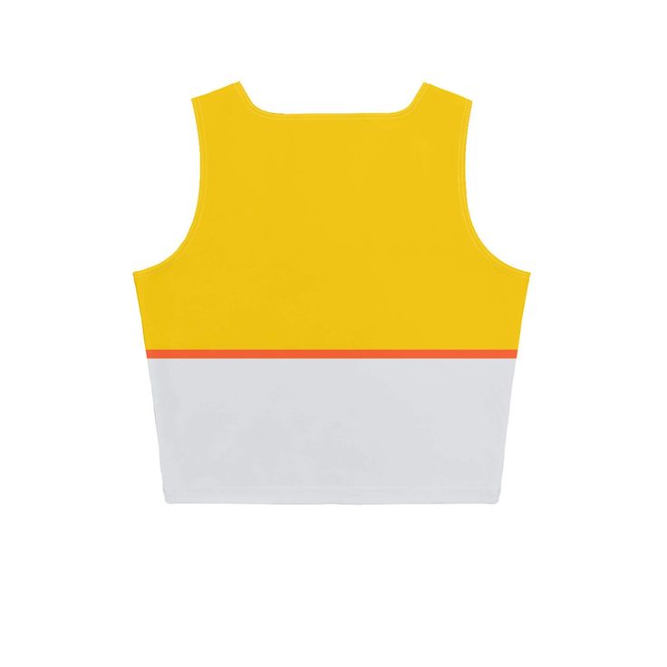 a yellow and white crop top on a white background